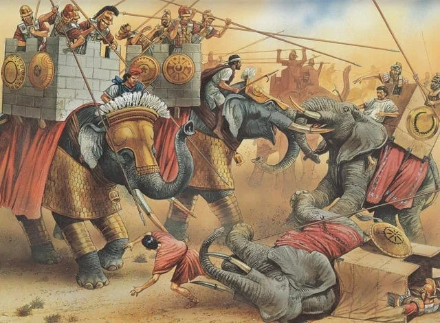 r/BattlePaintings - Ptolemy vs. Seleucid, Elephant vs. Elephant - the Battle of Raphia, 217 BC - art by Peter Dennis r/BattlePaintings - Ptolemy vs. Seleucid, Elephant vs. Elephant - the Battle of Raphia, 217 BC - art by Peter Dennis
